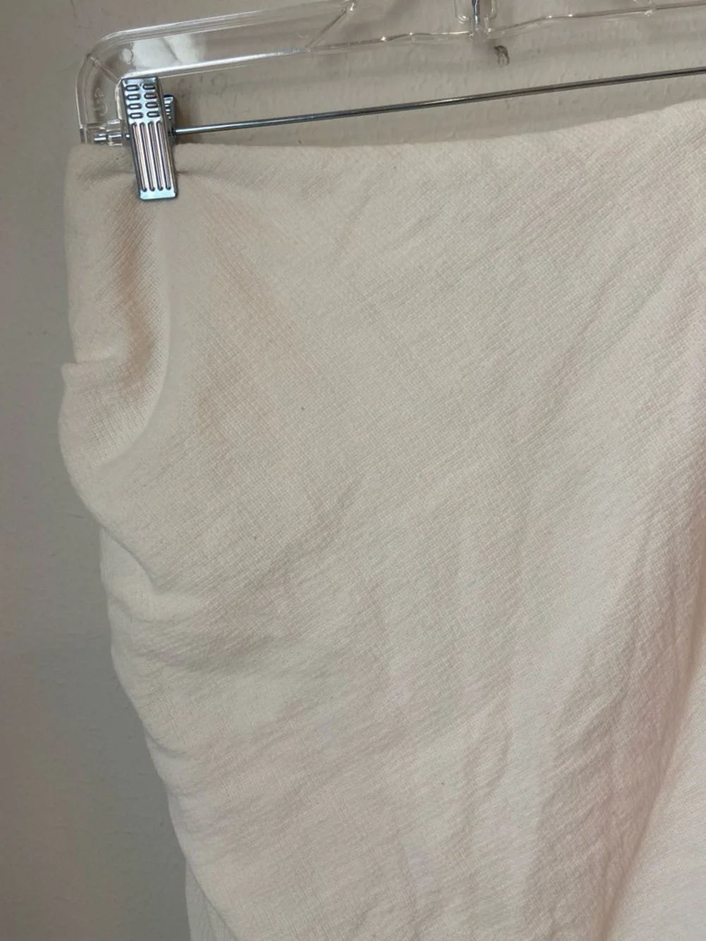 Jonathan Simkhai Hayden Ivory Ruched Midi Skirt Side Slit Size 6 - Picture 7 of 10